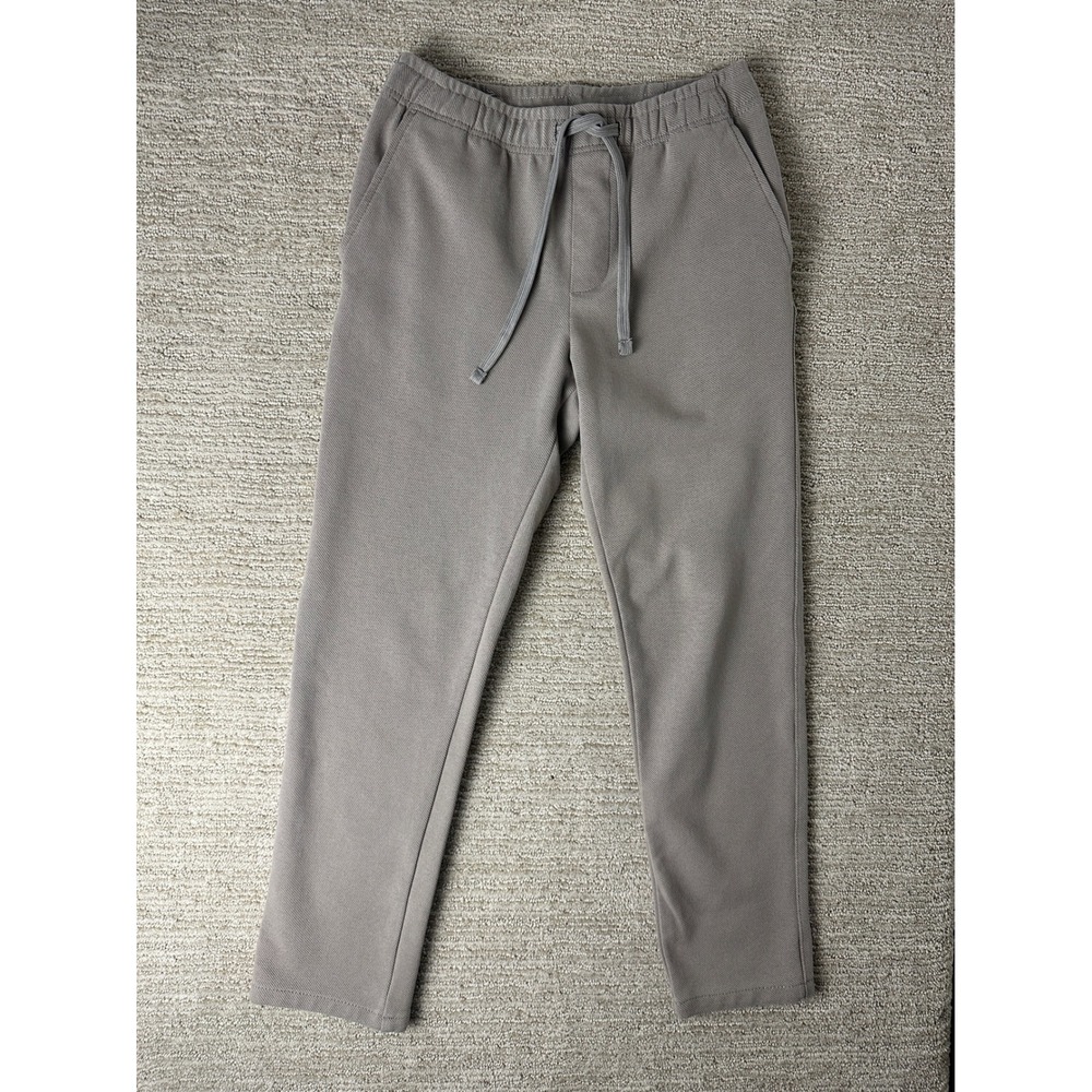 Zara Man Textured Knit Drawstring Jogger Pants Grey Taupe Slim Fit Small